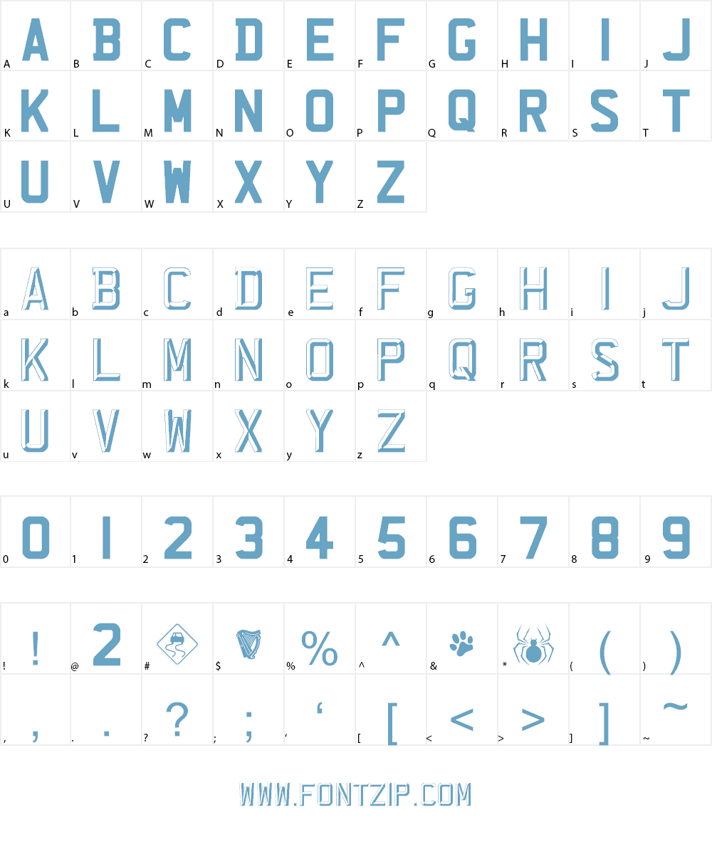 REGISTRATION PLATE UK Font Character